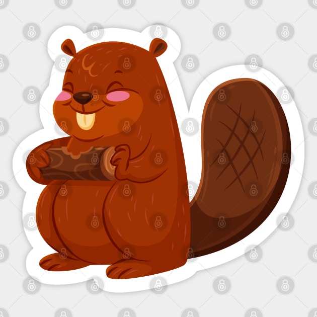 Beaver Sticker by Mako Design 